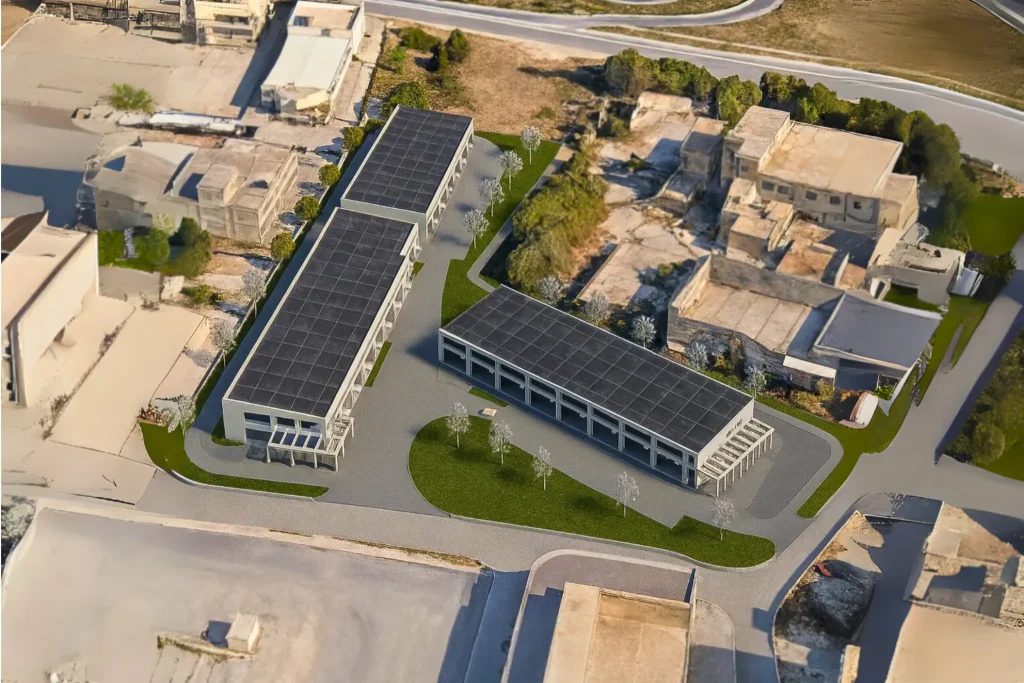 Αεροφωτογραφία The Link — εμπορικό πάρκο νέας γενιάς στη δυτική είσοδο της Θεσσαλονίκης